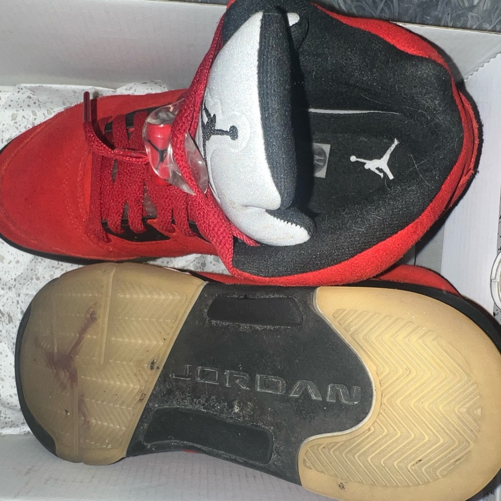 Jordan Kids Red and Black Sneakers